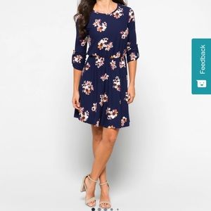 Floral Dress 3/4 sleeve size Medium